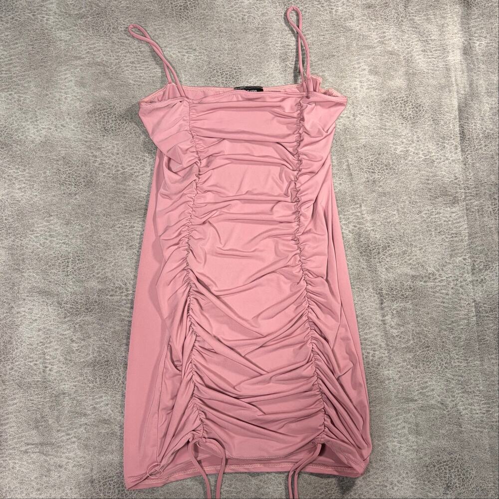 Y2k Pink Ruched Bodycon Mini Dress